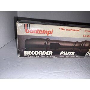 BONTEMPI RECORDER FLUTE INSTRUMENT RB38.2 ITALY BROWN PLASTIC IN CASE SOPRANO